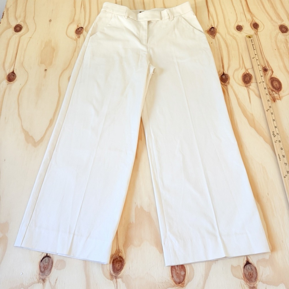 Express Womens Pants Beige 6 Trouser Mid Rise Wide Leg Size 4